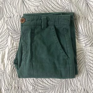 —SOLD ELSEWHERE— BEATON utility pants, forest denim size 14